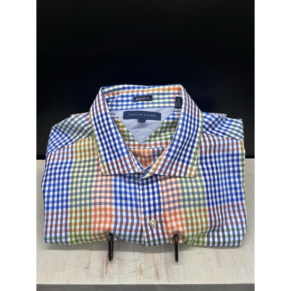 Tommy Hilfiger Long Sleeve Mens Size 18 34-35 Regular Fit Multicolor Shirt